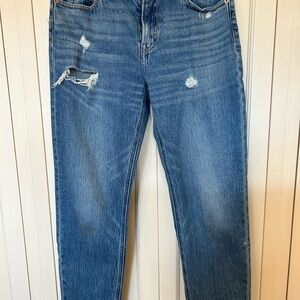 Lucky Brand Blue Distressed Straight Leg Jeans